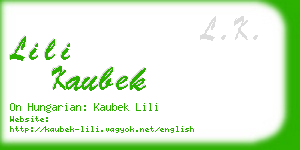 lili kaubek business card